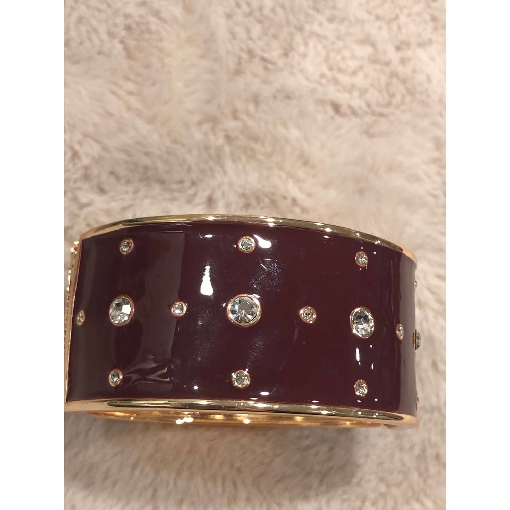 White House Black Market Embellished Enamel Wide Cuff Bracelet